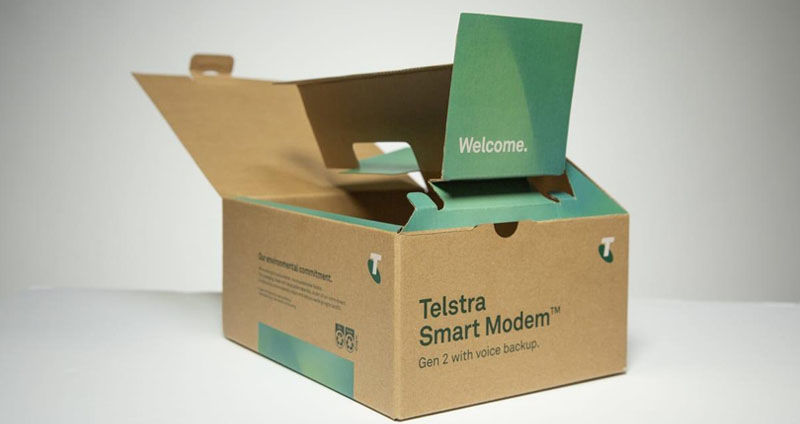 Telstra branded packaging